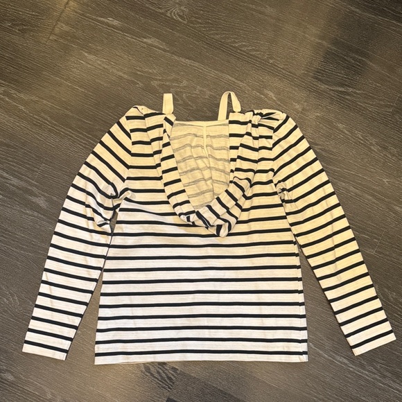 LOFT Deep Navy and White Striped Pullover - Picture 5 of 6